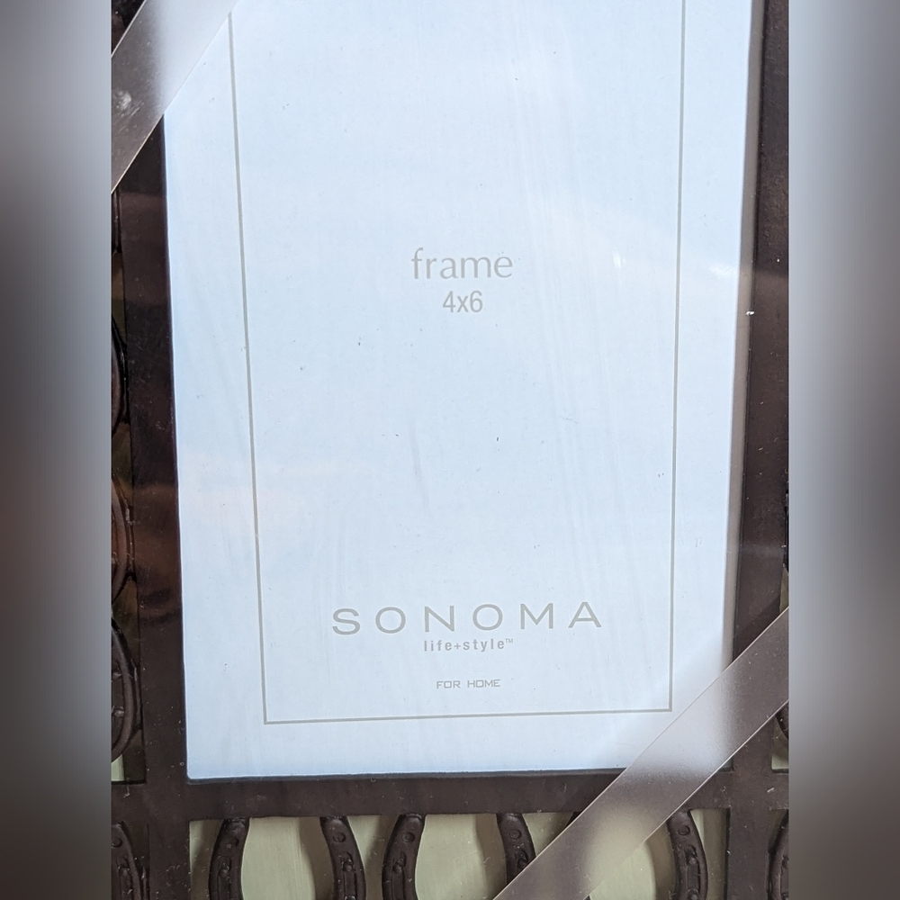 Sonoma Picture Frame 4x6 Horseshoe Western Cowboy Horse Brown Bronze New - Picture 4 of 6